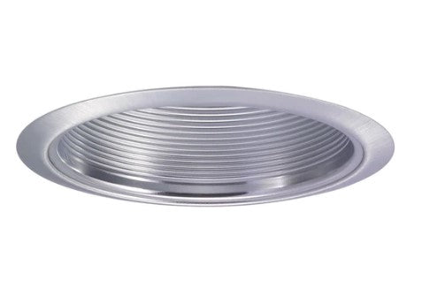Nora Lighting NTM-32 6 Inch BR/PAR30 Stepped Baffle with Metal Ring, Natural Metal Finish