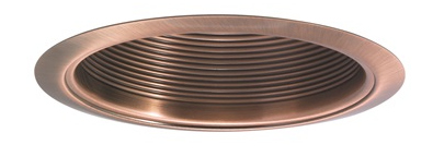 Nora Lighting NTM-33 6" BR/PAR30 Stepped Baffle w/ Metal Ring, Copper Finish
