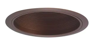 Nora Lighting NTM-34BZ 6" BR/PAR30 Stepped Baffle w/ Metal Ring, Bronze Finish