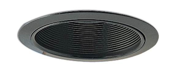 Nora Lighting NTM-40B 6" Stepped Baffle w/ Metal Ring, Black/Black Finish