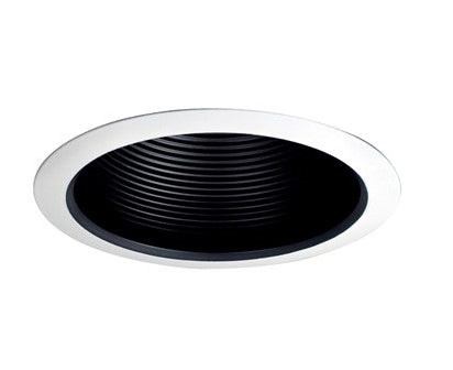 Nora Lighting NTM-513B 5 Inch Air-Tight Black Baffle Cone with White Flange Finish