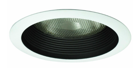 Nora Lighting NTM-726B 6" Air-Tight Baffled Lensless Shower Trim, Black/White Finish
