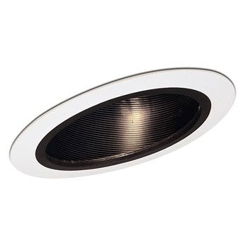 Nora Lighting NTP-614B/45 6" Super-Sloped 45-Deg. Phenolic Stepped Baffle Trim, Black/White Finish