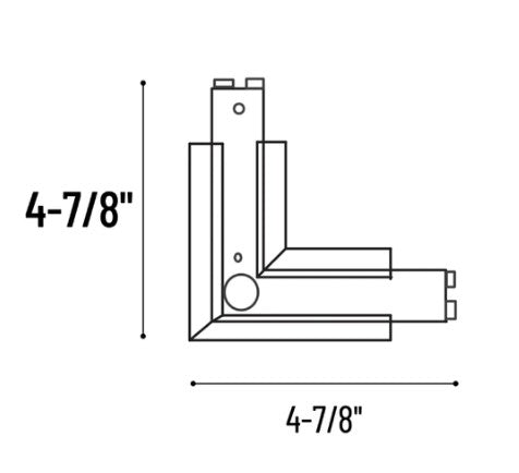 Nora Lighting NTRT-13W L-Connector Housing for Recessed Track Housing