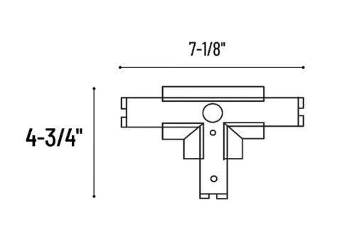 Nora Lighting NTRT-14W T-Connector Housing for Recessed Track Housing
