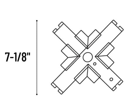 Nora Lighting NTRT-15B X-Connector Housing for Recessed Track Housing