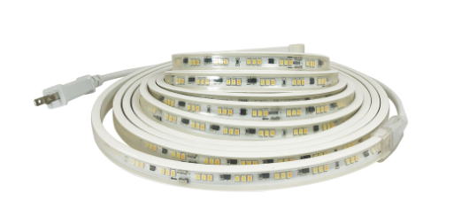 Nora Lighting NUTP13-W62-12-930/CP Custom Cut 62-ft 120V Continuous LED Tape Light, Lumens 330lm / 3.6W per foot, Color Temperature 3000K, w/ Mounting Clips & 8' Cord & Plug