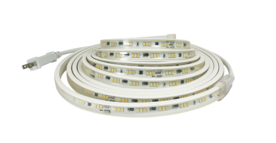 Nora Lighting NUTP13-W65-12-930/CP Custom Cut 65-ft 120V Continuous LED Tape Light, Lumens 330lm / 3.6W per foot, Color Temperature 3000K, w/ Mounting Clips & 8' Cord & Plug
