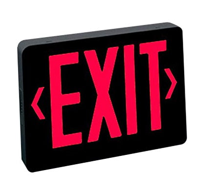 Nora Lighting NX-503-LED/BR Universal Exit Sign LED Emergency light AC only Red Letters / Black Housing