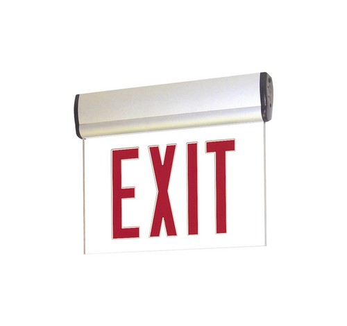 Nora Lighting NX-810-LEDGMA Surface Adjustable LED Edge-Lit Exit Sign AC Only Single Face / Mirrored Acrylic Green Letter Color Aluminum Finish