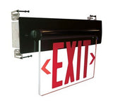 Nora Lighting NX-815-LEDR2MA Recessed Adjustable LED Edge-Lit Exit Sign Battery Backup Double Face / Mirrored Acrylic Red Letter Color Aluminum Finish