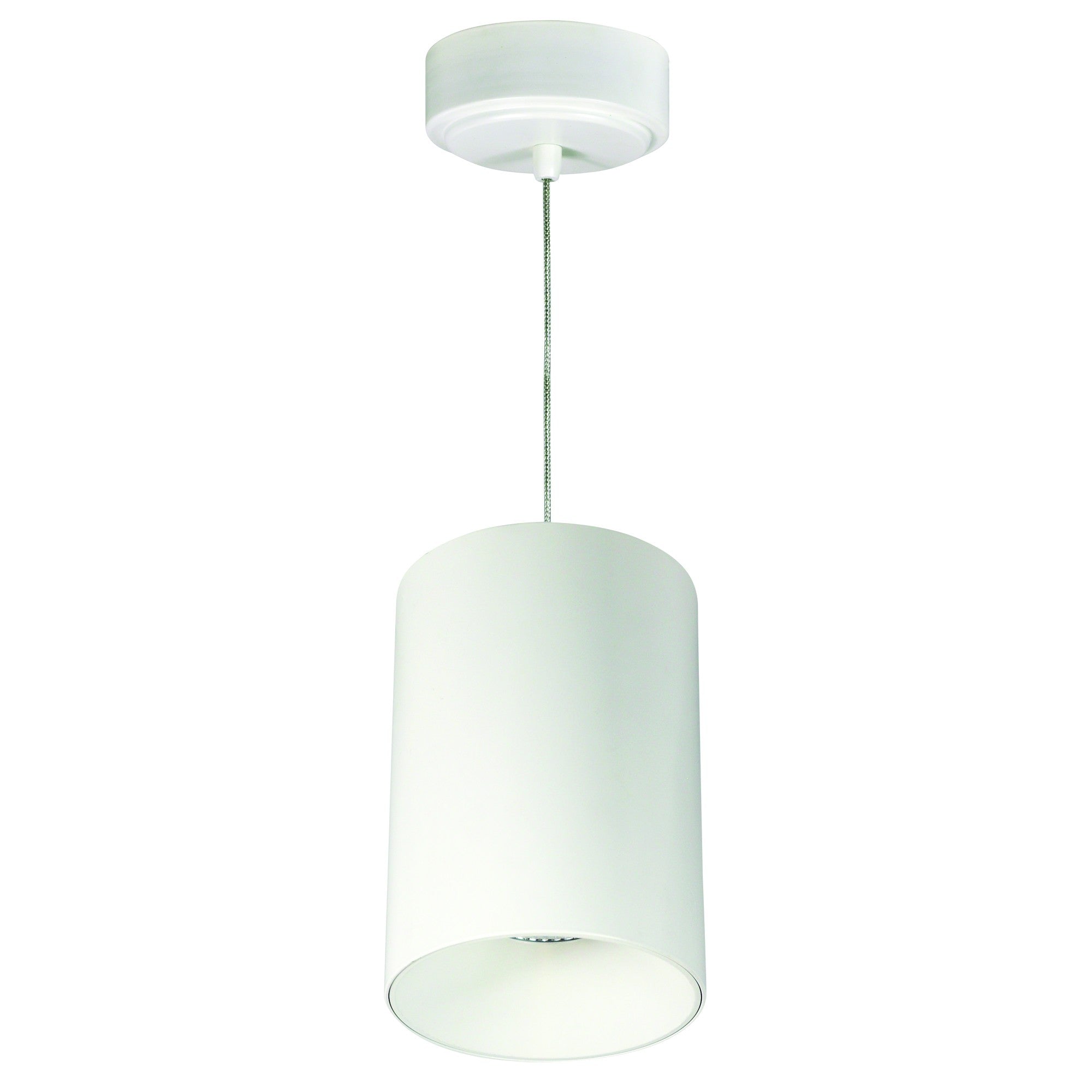 Nora Lighting NYLM-5CCDXWWLE4 5" iLENE Cable Mount Mini Cylinder, Lumens 1800lm, 40W, Color Temperature Comfort Dim, 120V Triac/ELV/0-10V & 277V 0-10V Dimming, White Finish