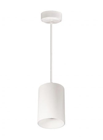 Nora Lighting NYLM-5ST30XWWLE4/60 5 Inch iLENE LED Mini Cylinder, 60 Inch Stem Mounted, Lumens 2000lm / 40W, Color Temperature 3000K , White Finish 120V Triac/ELV/0-10V & 277V 0-10V Dimming