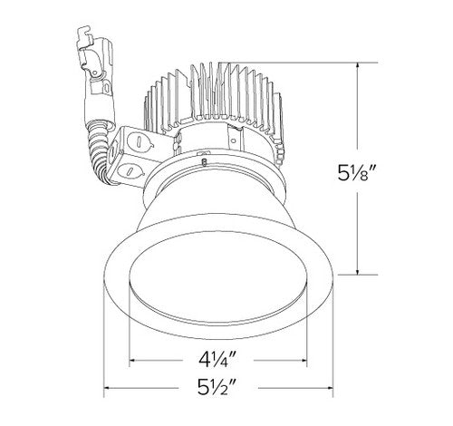 ELCO Lighting E410L2040HW 4 Inch Reflector LED Light Engine Trims Haze with White Ring Finish 4000K 2000 Lumens