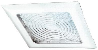 ELCO Lighting EL11W 8 Inch Square Trim with Fresnel Glass Lens (2) 42W White Finish