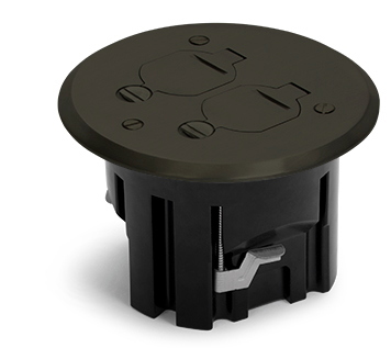 Lew Electric PBR1-FPDB One Duplex Power Round Plastic Floor Box W/ Flip Lids Cover, Dark Bronze Finish
