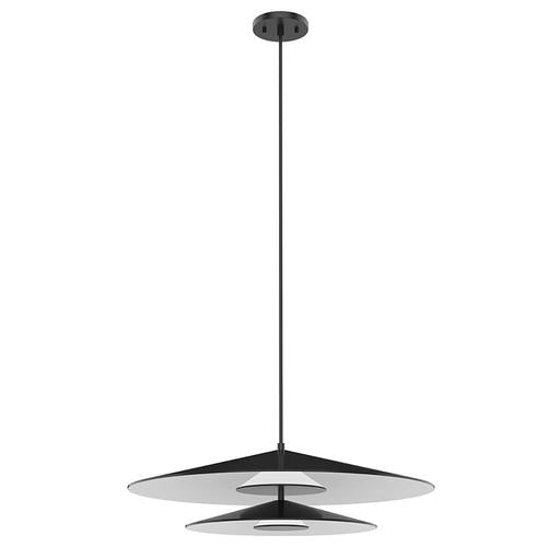 Kuzco Lighting PD22907-BK/WH LED Cruz 24 Inch Pendant Ceiling Light Black/White Finish