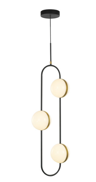 Alora Lighting PD302003MBBG Tagliato 43 Inches Tall Linear LED Pendant Ceiling Light, Matte Black Finish