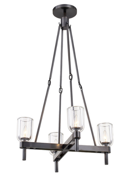 Alora Lighting PD338422UBCC Lucian 22 Inches Modern Crystal Glass Multi-LED Pendant Ceiling Light, Urban Bronze Finish