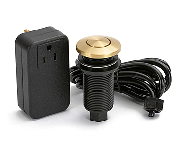 Lew Electric PDAS-B Garbage Disposal Push Down Air Switch, Brass Finish