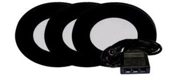 Westgate PL12-3KIT-40K-BK 2W 3 Inch Slim Round Puck Trim Light Black Finish 12V 4000K
