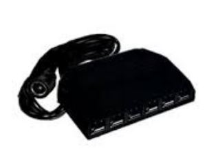 Westgate PL12-SPLIT6-BK LED 12V 6-Hole mini splitter with female socket Slim Puck Lights Black Finish