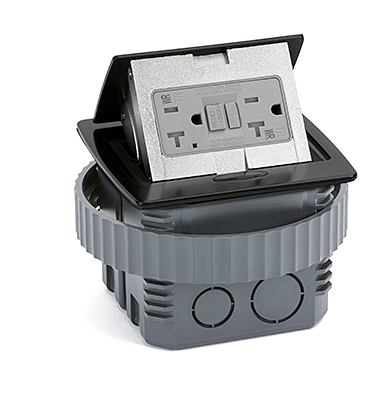 Lew Electric PUFP-CT-BK-PB Countertop Pop Up Outlet W/ GFCI Receptable, Black Finish