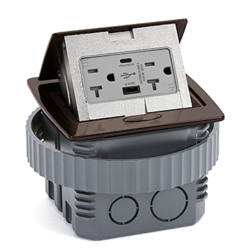 Lew Electric PUFP-CT-DB-AC-PB Countertop Pop Up Outlet W/ Charging USB A/C Ports, Dark Bronze
