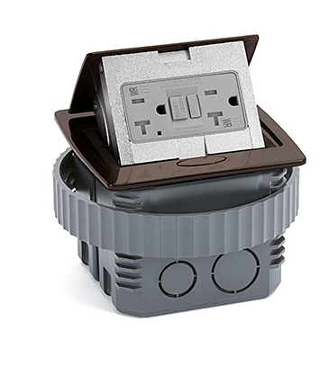 Lew Electric PUFP-CT-DB-PB Countertop Pop Up Outlet W/ GFCI Receptacle, Dark Bronze