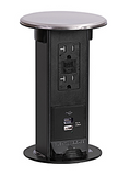 Lew Electric PUR20-SS-GFI-2USB-AC SPill Proof Counter Pop UP W/ 20A GFI Receptacle & USB Ports, Stainless
