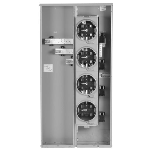 GE TMM2212R  Meter Stack, 125A, 4 Jaw, 120/240VAC, 2 Sockets, Ring type, 200A Buss