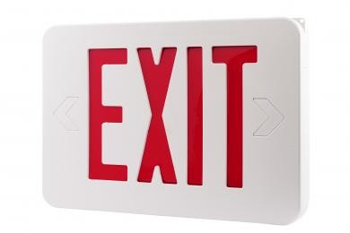 ELCO Lighting EELE3 LED Exit Sign, Green or Red Letters, Single/Double Face Configurable Red Letters, 2 Circuit for Generator Use | BuyRite Electric