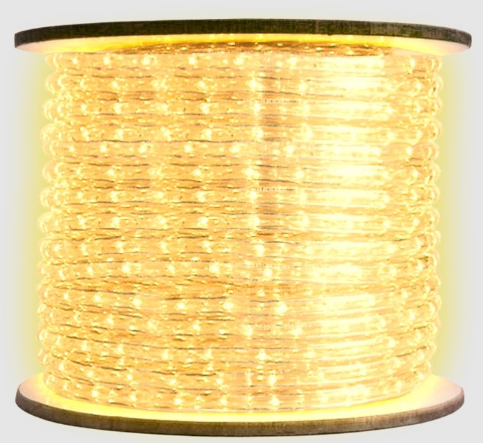 ABBA Lighting USA RL100-Yellow LED Low Voltage Outdoor Rope Lights 50 FT IP65 Yellow Finish