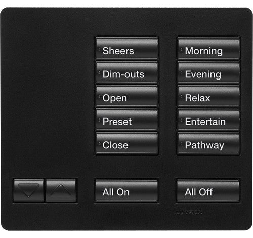 Lutron RR-T10RL-MN RadioRA 2 Maestro Large 10 Buttons with Raise/Lower Midnight Tabletop Keypad 120V - BuyRite Electric