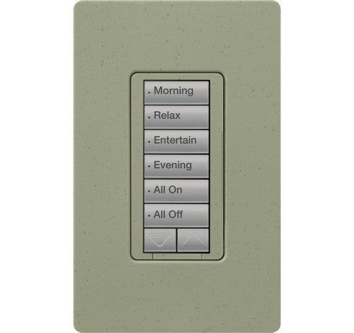 Lutron RRD-H6BRL-GB RadioRA 2 Hybrid Six Button with raise/lower Wall Keypad Greenbriar 120V - BuyRite Electric