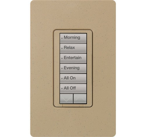 Lutron RRD-H6BRL-MS RadioRA 2 Mocha Stone 6-Button Hybrid Keypad 120V - BuyRite Electric