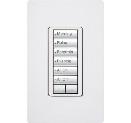 Lutron RRD-W1RLD-WH RadioRA 2 Wireless Dual Group with 2 Raise and Wall-Mounted Lower Keypad White 120V - BuyRite Electric
