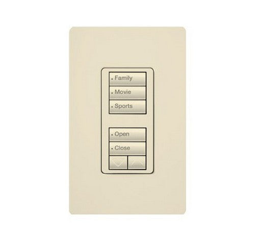 Lutron RRD-W1RLD-TQ RadioRA 2 Wall-mount Designer keypad - dual group 3-button and 2-button with raise/lower 120 VAC