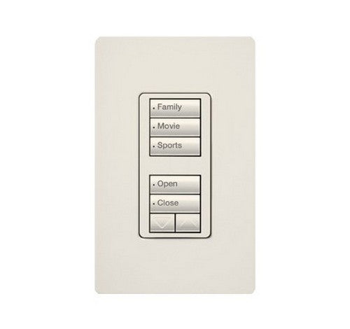 Lutron RRD-W1RLD-TQ RadioRA 2 Wall-mount Designer keypad - dual group 3-button and 2-button with raise/lower 120 VAC