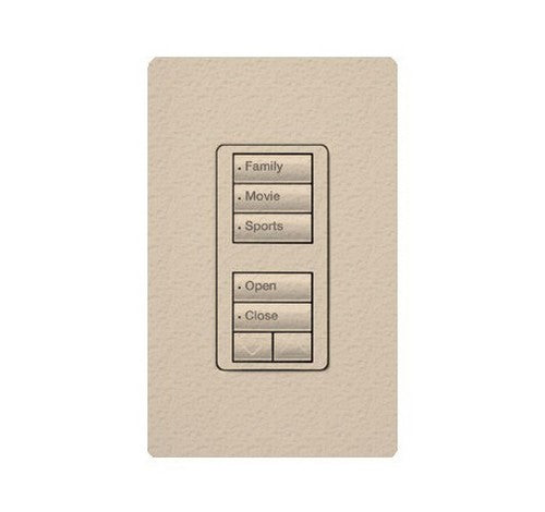 Lutron RRD-W1RLD-TQ RadioRA 2 Wall-mount Designer keypad - dual group 3-button and 2-button with raise/lower 120 VAC