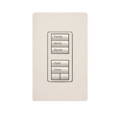 Lutron RRD-W1RLD-TQ RadioRA 2 Wall-mount Designer keypad - dual group 3-button and 2-button with raise/lower 120 VAC