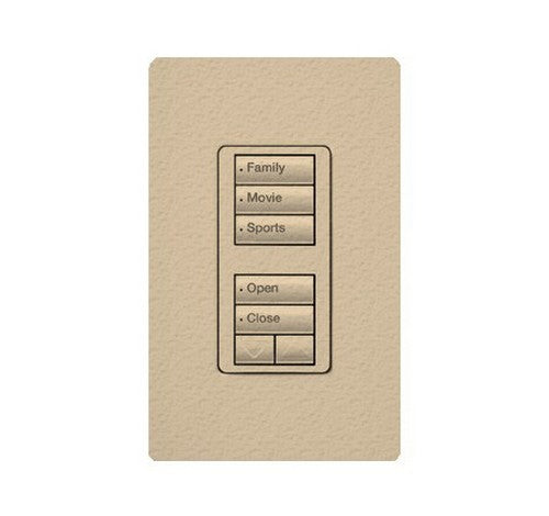 Lutron RRD-W1RLD-TQ RadioRA 2 Wall-mount Designer keypad - dual group 3-button and 2-button with raise/lower 120 VAC