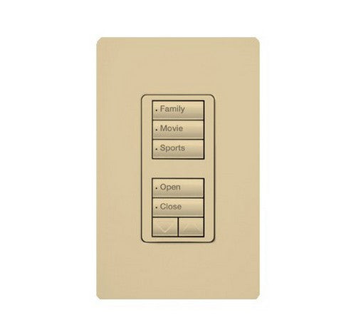 Lutron RRD-W1RLD-TQ RadioRA 2 Wall-mount Designer keypad - dual group 3-button and 2-button with raise/lower 120 VAC