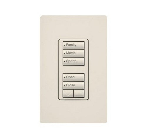 Lutron RRD-W1RLD-TQ RadioRA 2 Wall-mount Designer keypad - dual group 3-button and 2-button with raise/lower 120 VAC