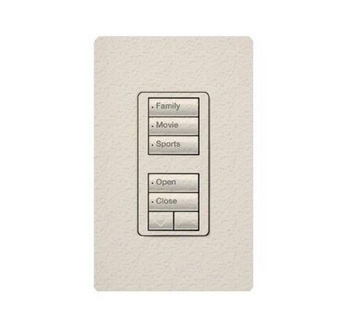 Lutron RRD-W1RLD-TQ RadioRA 2 Wall-mount Designer keypad - dual group 3-button and 2-button with raise/lower 120 VAC