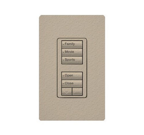 Lutron RRD-W1RLD-TQ RadioRA 2 Wall-mount Designer keypad - dual group 3-button and 2-button with raise/lower 120 VAC