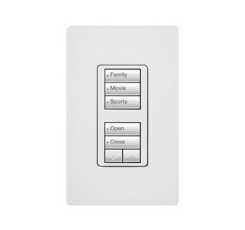 Lutron RRD-W1RLD-TQ RadioRA 2 Wall-mount Designer keypad - dual group 3-button and 2-button with raise/lower 120 VAC