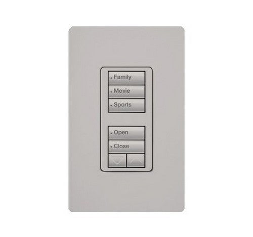 Lutron RRD-W1RLD-TQ RadioRA 2 Wall-mount Designer keypad - dual group 3-button and 2-button with raise/lower 120 VAC