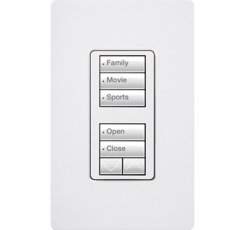 Lutron RRD-W1RLD-WH RadioRA 2 Wireless Dual Group with 2 Raise and Wall-Mounted Lower Keypad White 120V - BuyRite Electric