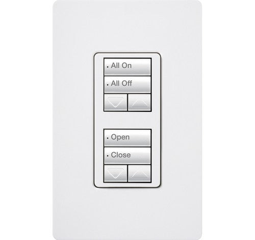 Lutron RRD-W2RLD-WH RadioRA 2 Dual Group with 2 Raise and Wall-Mounted Lower Keypad White 120V
